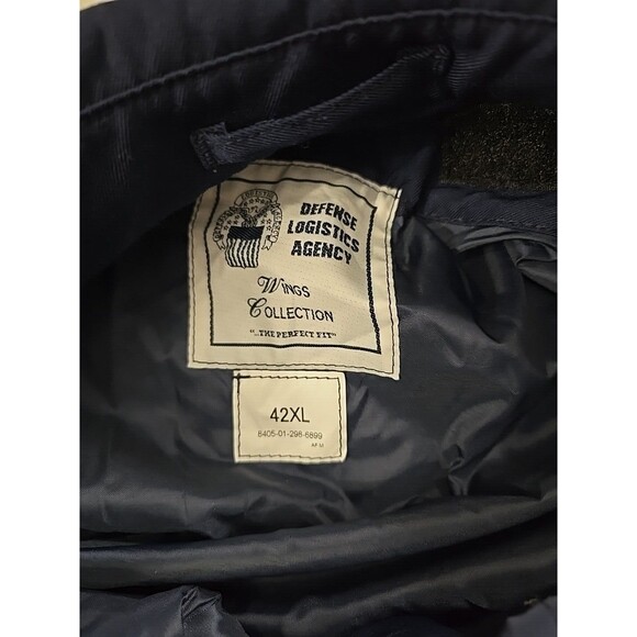 USAF Air Force Mens 42XL Lightweight Jacket Lined Navy Blue Military Embroidered - Picture 8 of 9